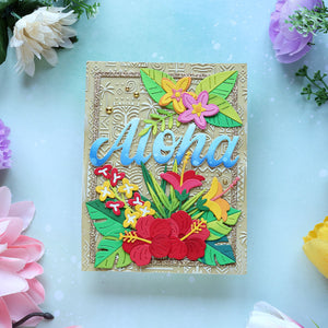 Tropical Blooms Large Die of the Month - card project 11