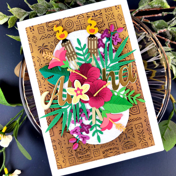 Tropical Blooms Large Die of the Month - card project 15