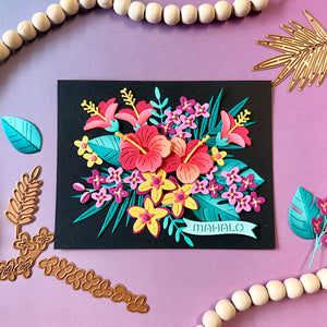 Tropical Blooms Large Die of the Month - card project 9