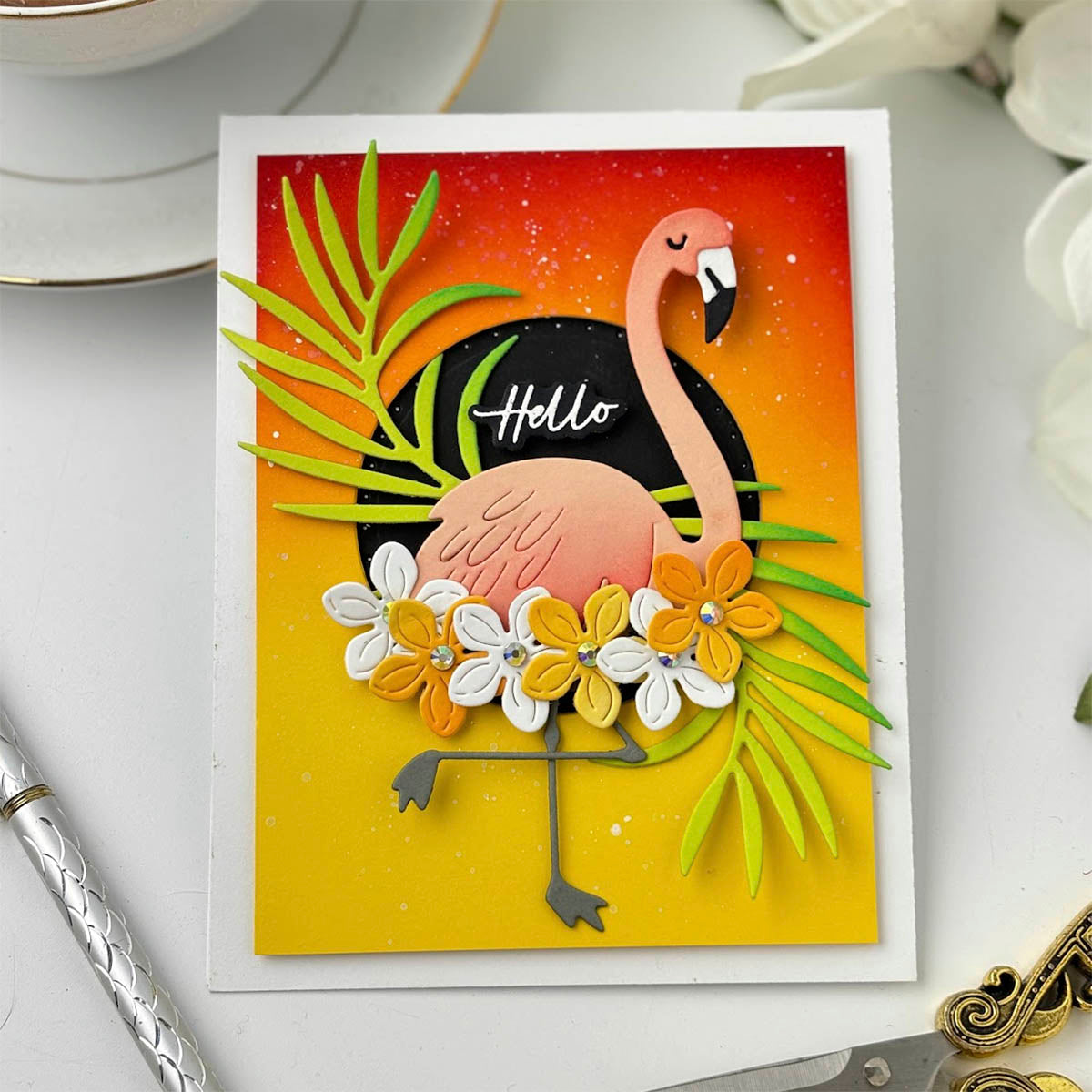 Grand Tropical Flamingos - Large Die of the Month