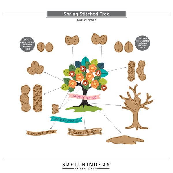 Spring Stitched Tree - Stitching Die of the Month