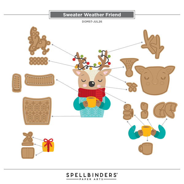 Sweater Weather Friend Stitching Die of the Month - assembly guide