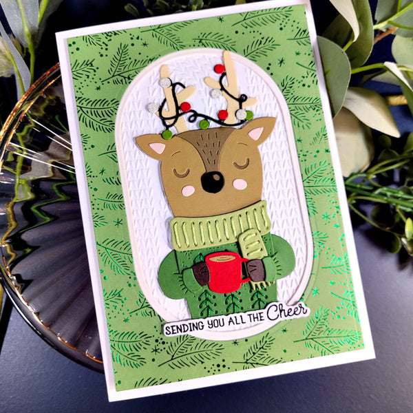 Sweater Weather Friend Stitching Die of the Month - card project 6