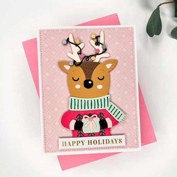 Sweater Weather Friend Stitching Die of the Month - card project 8