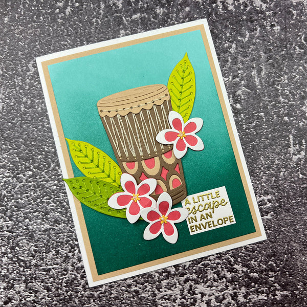 Luau Beats Stitching Die of the Month - card project 14