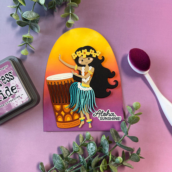 Luau Beats Stitching Die of the Month - card project 6