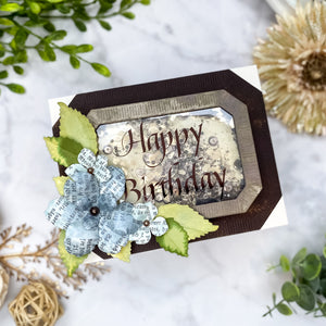 Upright Italic Happy Birthday Press + Foil Plate by Paul Antonio