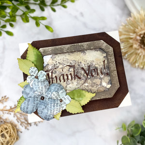 Upright Italic Thank You! Press + Foil Plate by Paul Antonio