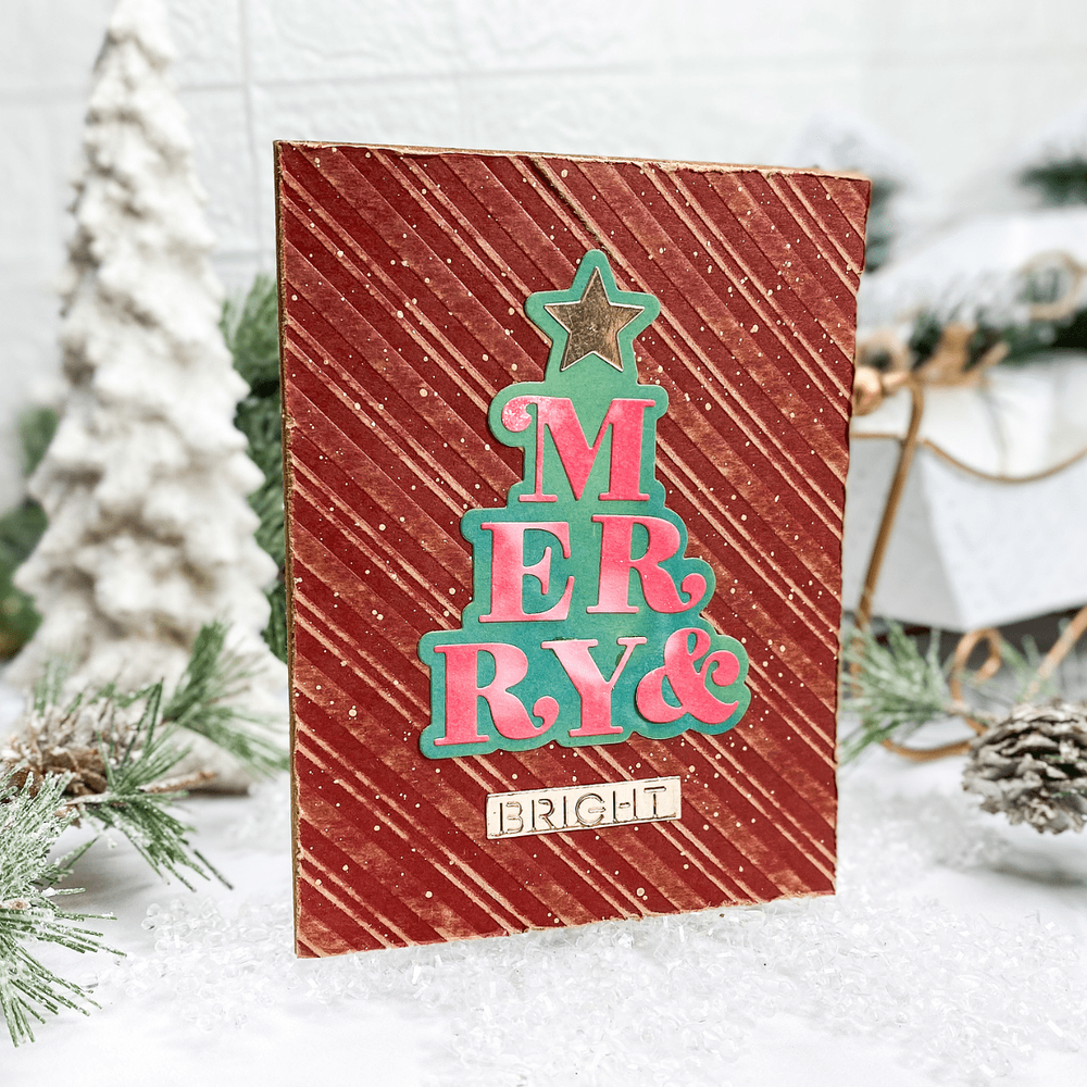 Peppermint Stripes Embossing Folder