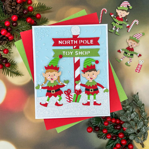 Santa's Elves Etched Dies by Simon Hurley