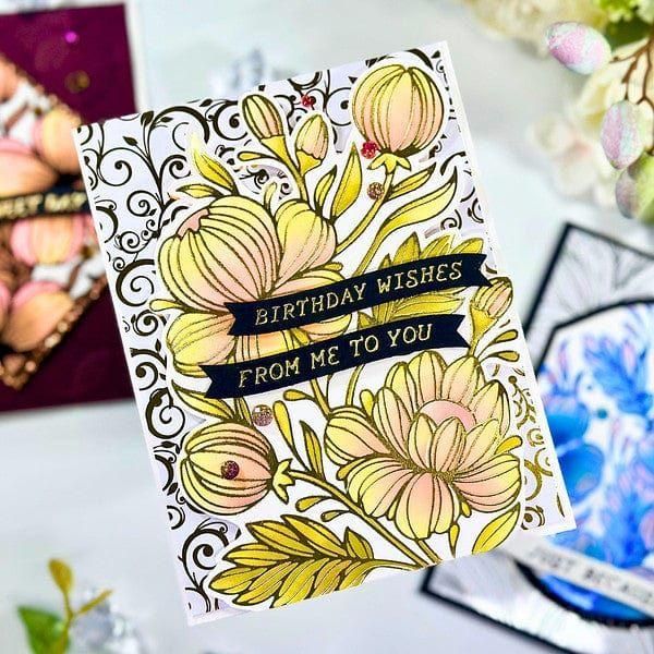Paper Rose - Floral Card Fronts Silver Foil 12x12 Paper Collection