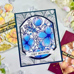 Paper Rose - Floral Card Fronts Silver Foil 12x12 Paper Collection