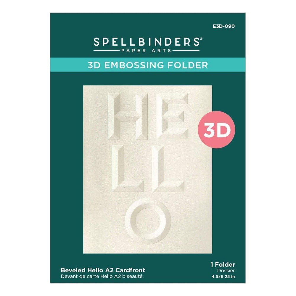 Beveled Hello A2 Cardfront 3D Embossing Folder