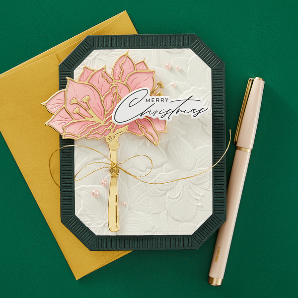 Home for Christmas Sentiments Press Plate & Die Set from the Amaryllis Christmas Collection by Yana Smakula