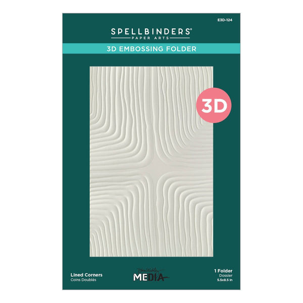 Lined Corners 3D Embossing Folder by Dina Wakley