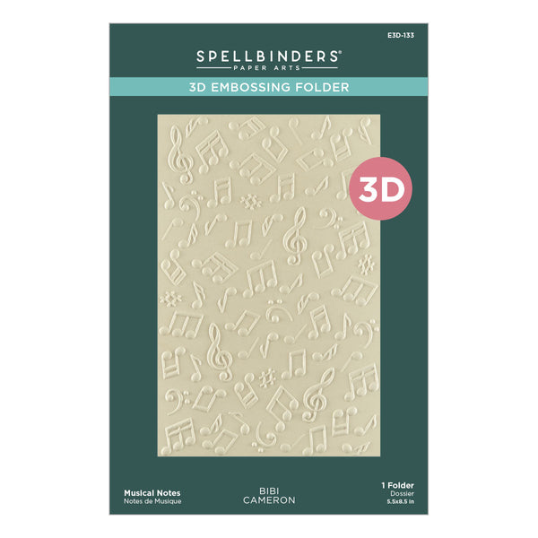 Musical Notes 3D Embossing Folder by Bibi Cameron