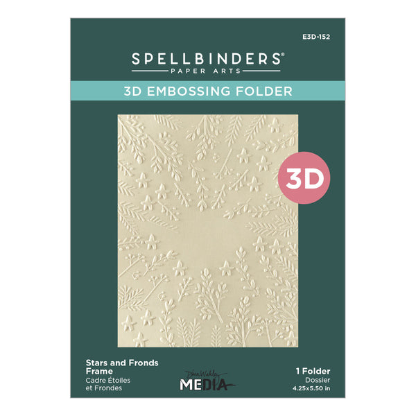 Stars and Fronds Frame 3D Embossing Folder by Dina Wakley