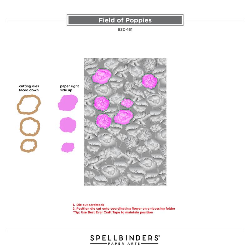 Field of Poppies 3D Embossing Folder & Die Set by Graphic 45