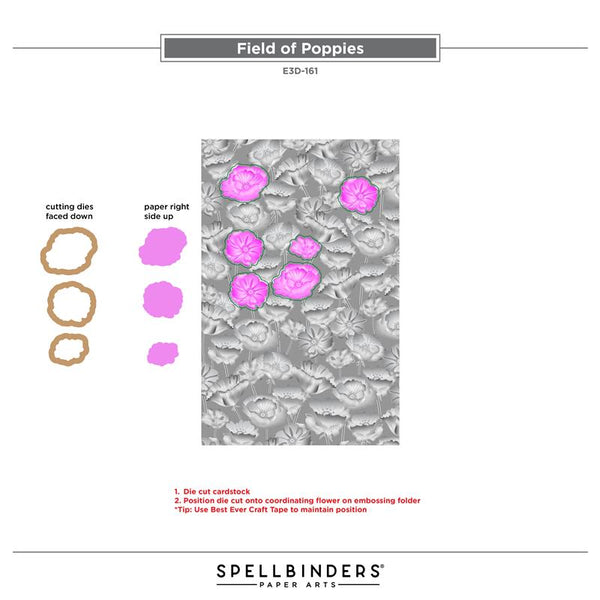 Field of Poppies 3D Embossing Folder & Die Set by Graphic 45