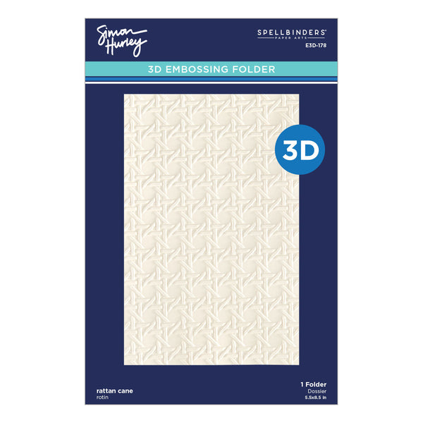 Rattan Cane 3D Embossing Folder by Simon Hurley