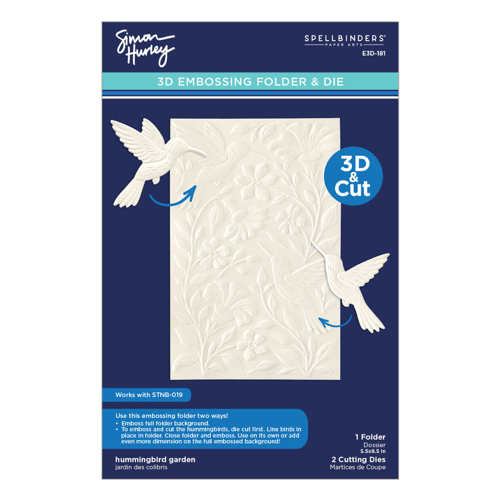 Hummingbird Garden 3D Folder and Stencil Bundle by Simon Hurley