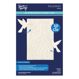 Hummingbird Garden 3D Embossing Folder & Die Set by Simon Hurley