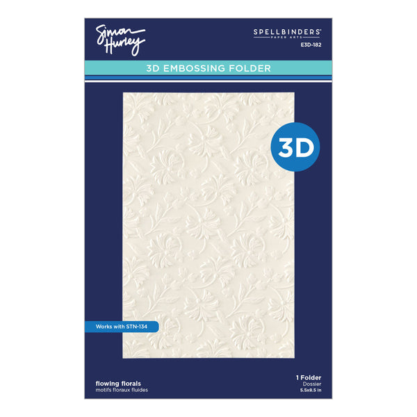 Flowing Florals 3D Embossing Folder and Stencil Bundle by Simon Hurley