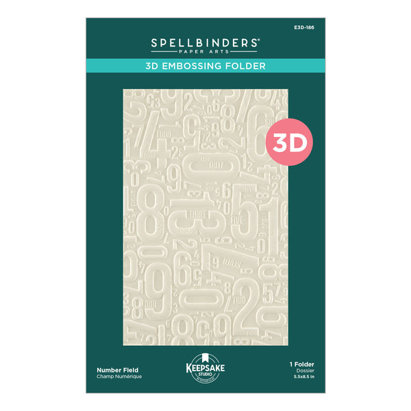 Number Field 3D Embossing Folder by Esther Glas