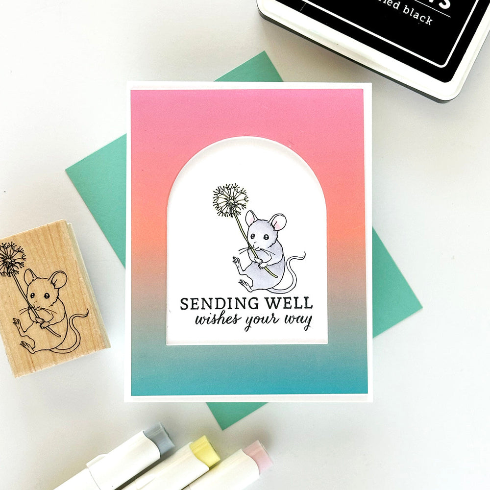 Make a Wish Mouse Woodblock Stamp
