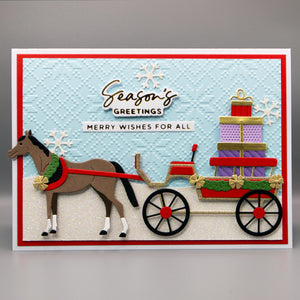 Christmas Horse-Drawn Wagon Etched Dies by Annie Williams