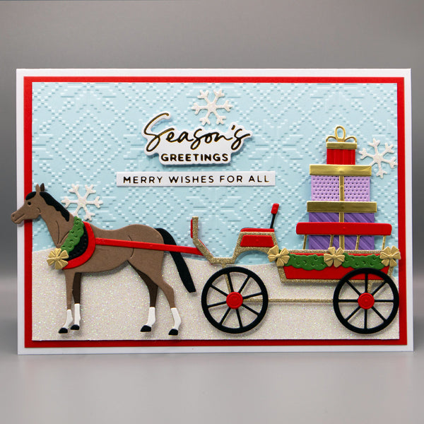 Christmas Horse-Drawn Wagon Etched Dies by Annie Williams