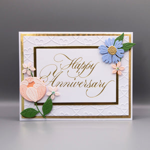 Copperplate Happy Anniversary BetterPress Plate by Paul Antonio