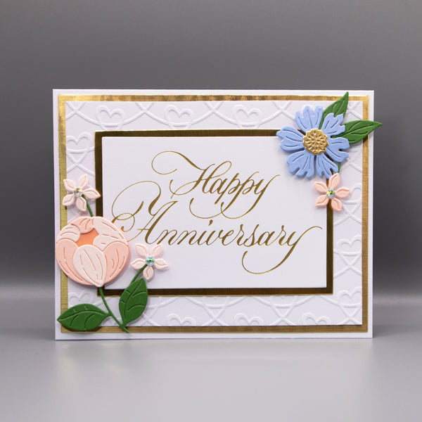 Copperplate Happy Anniversary BetterPress Plate by Paul Antonio