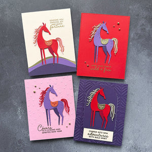Good Fortune Horse Clear Stamp & Die Set