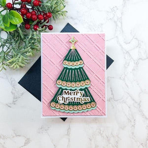 Stitched Holiday Tree Etched Dies from the Stitched Bright Collection