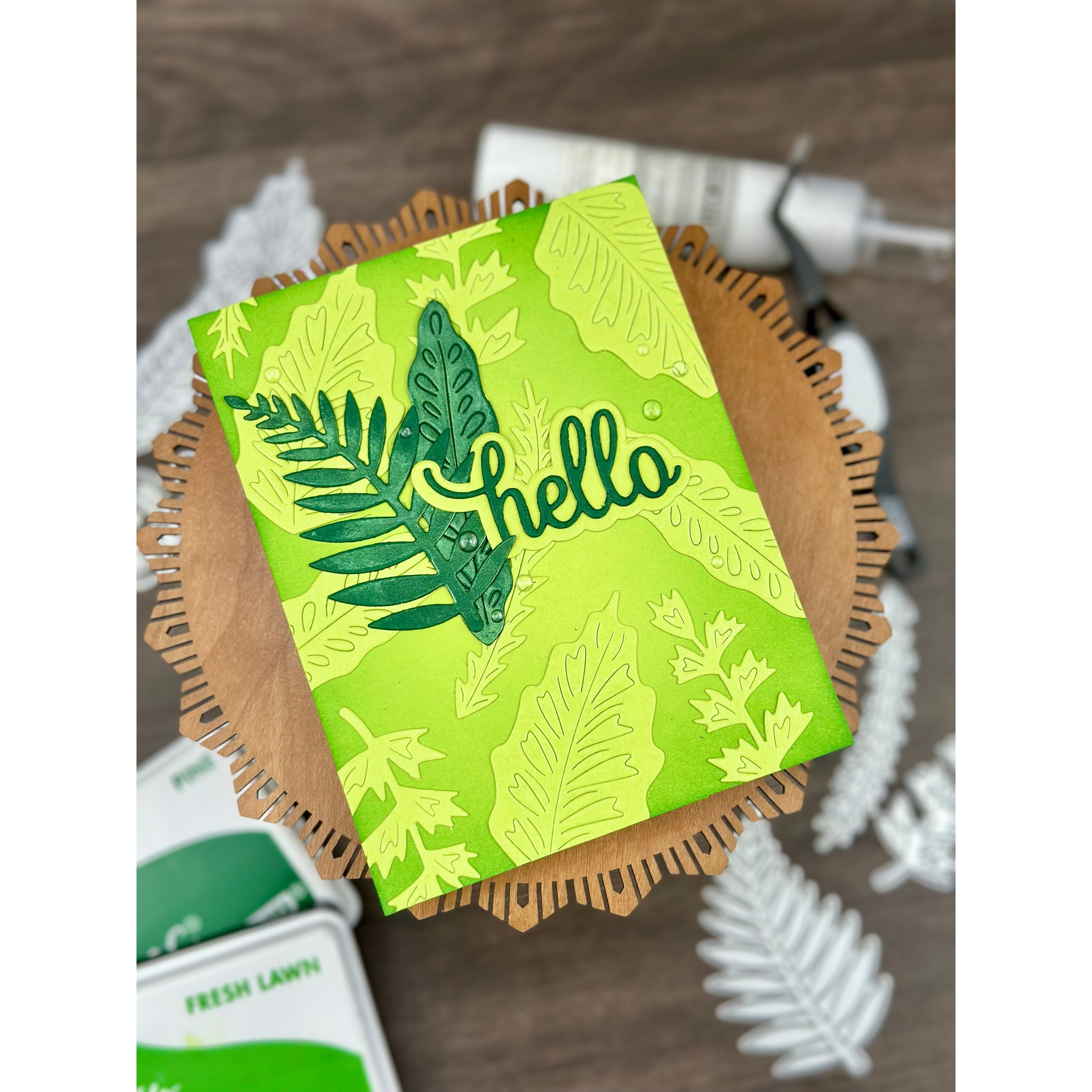 Hello Rainforest Leaves Die set of the Month -  April 2025