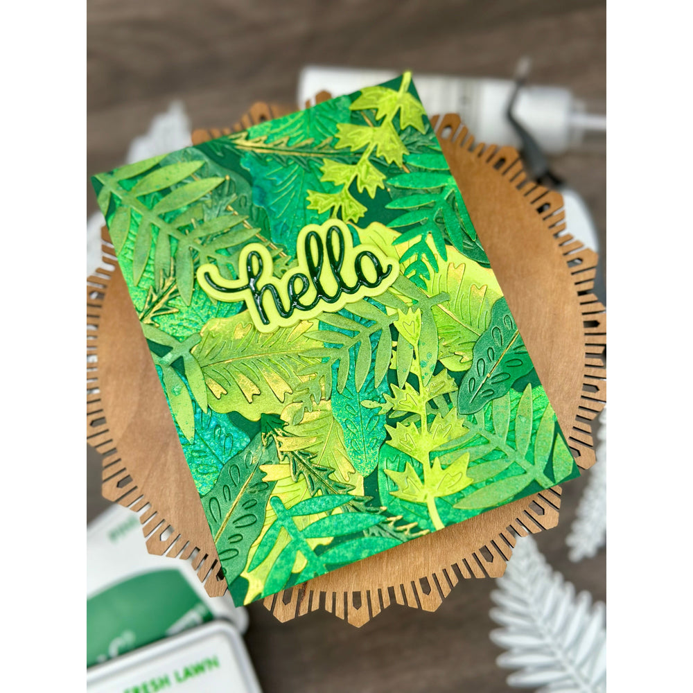 Hello Rainforest Leaves Die set of the Month -  April 2025