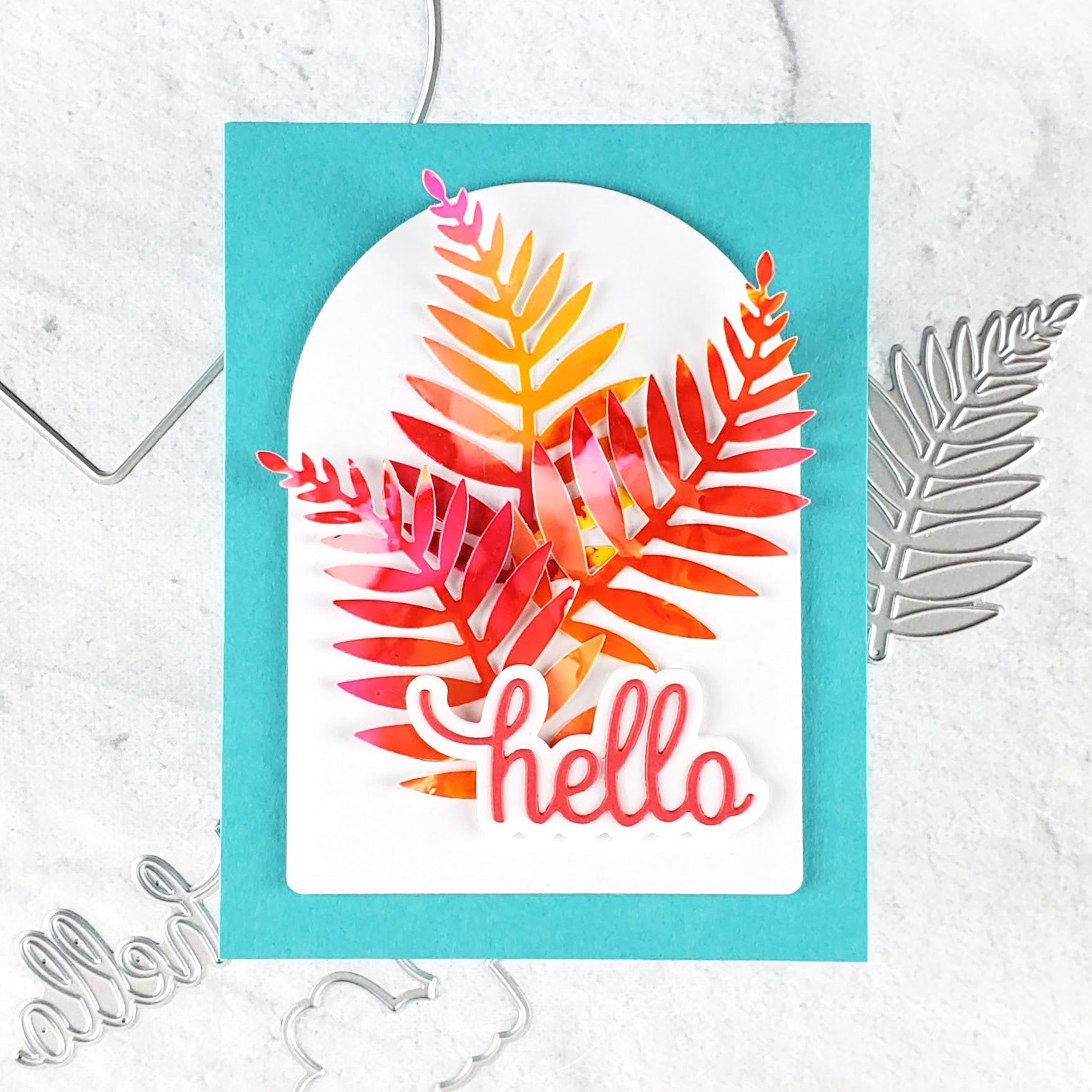 Hello Rainforest Leaves Die set of the Month -  April 2025