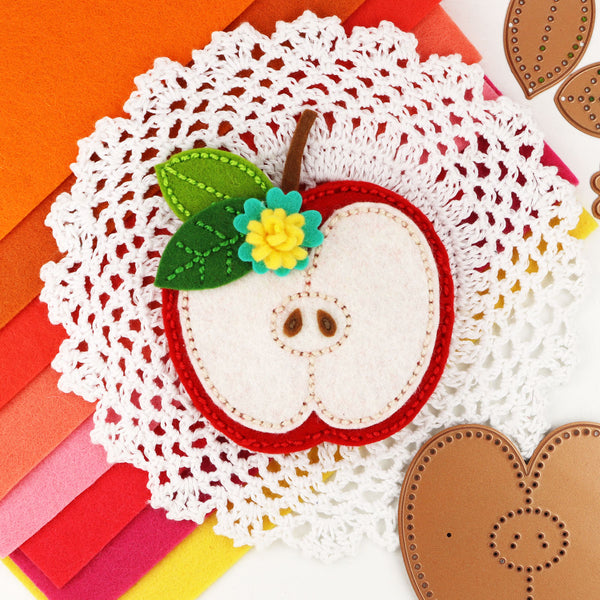 Felt Cheeky Apple Etched Dies by Nichol Spohr