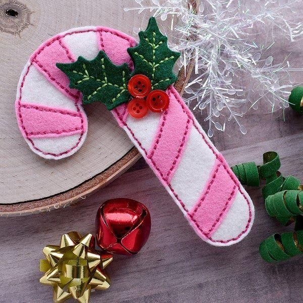 Felt Candy Cane Etched Dies by Nichol Spohr