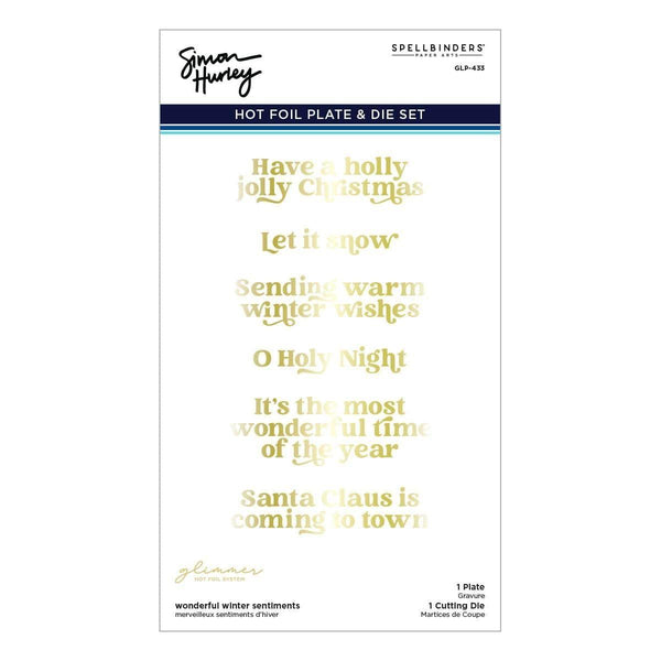 Wonderful Winter Sentiments Glimmer Hot Foil Plate & Die Set by Simon Hurley
