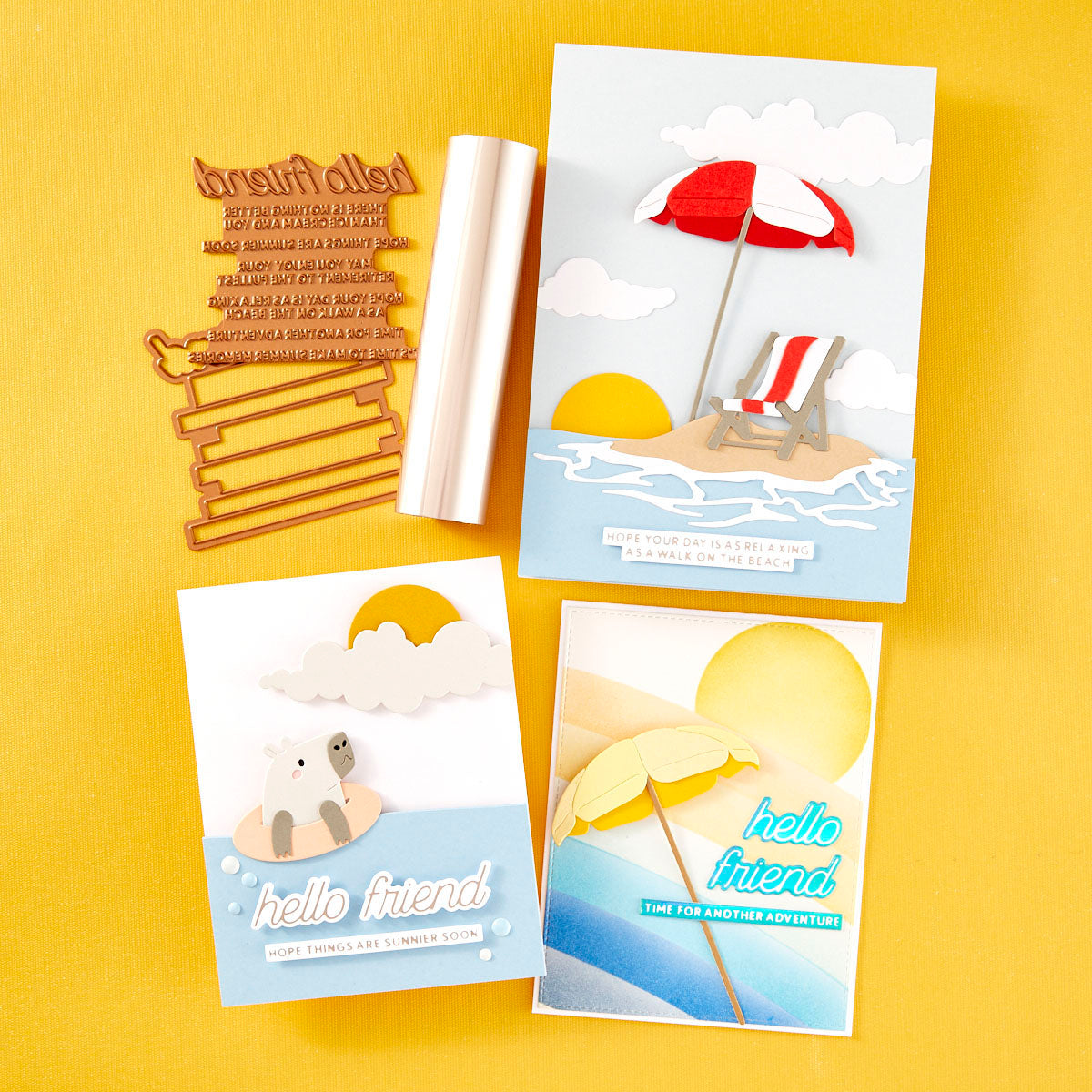 Summertime Sentiments - Glimmer Hot Foil Kit of the Month (Plates & Die Only)