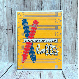 Scribbled A Note -  Glimmer Hot Foil Kit of the Month (Plates & Die Only)