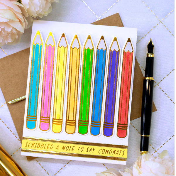 Scribbled A Note -  Glimmer Hot Foil Kit of the Month (Plates & Die Only)
