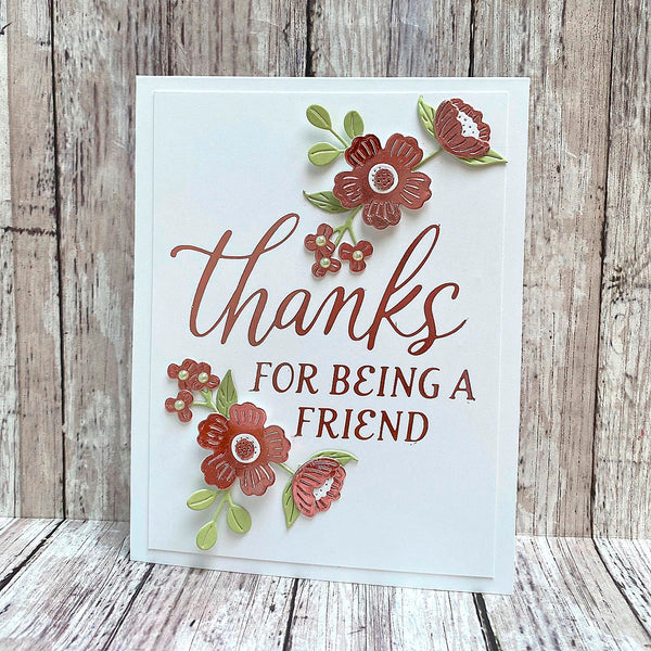 Friendly Thanks - Glimmer Hot Foil Kit of the Month (Plates & Die Only)