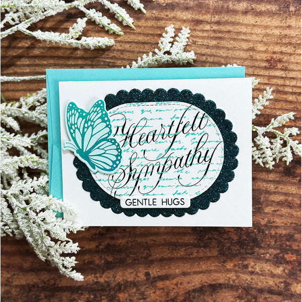 Sending Smiles Sentiments Clear Stamp & Die Set by Lisa Horton