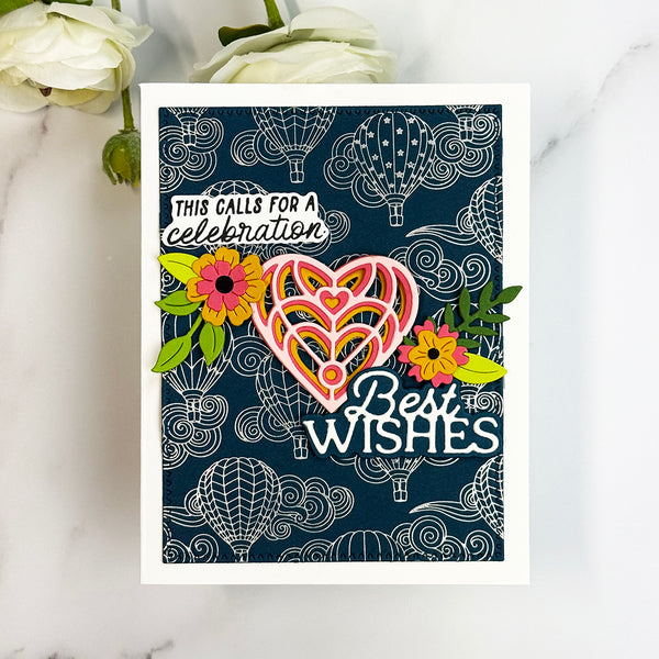 Layered Best Wishes Etched Dies
