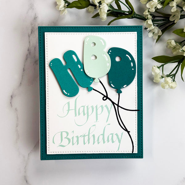 Upright Italic Happy Birthday Press + Foil Plate by Paul Antonio