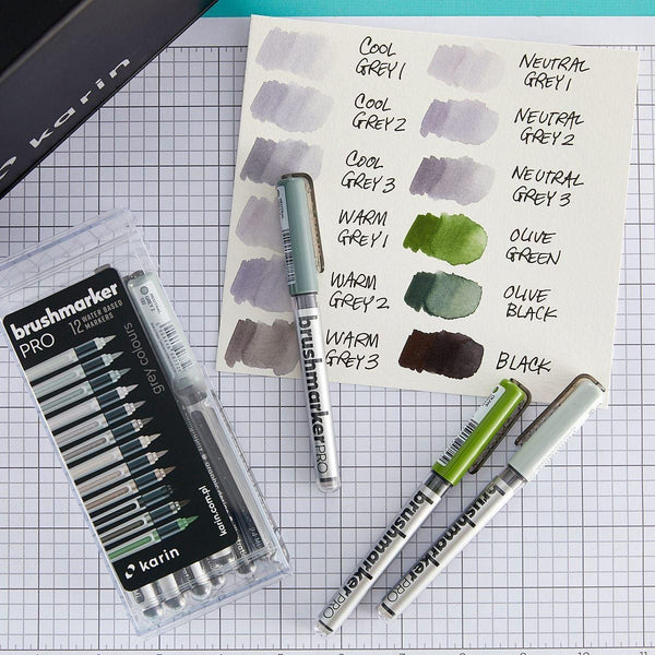 Karin Brushmarker PRO 12pc Grey Set