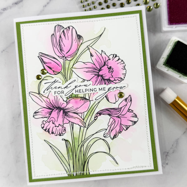 Tulips and Daffodils Press + Foil Plate and Stencil Bundle by Yana Smakula